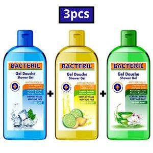Bacteril Lot De 3 Gel Douche Bacteril – 400 Ml Aloe-Ginger-Ice